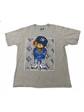 OG Hustle Bailey Apparel Gray T Shirt Bear Hustle Size Large  Graphic Tee